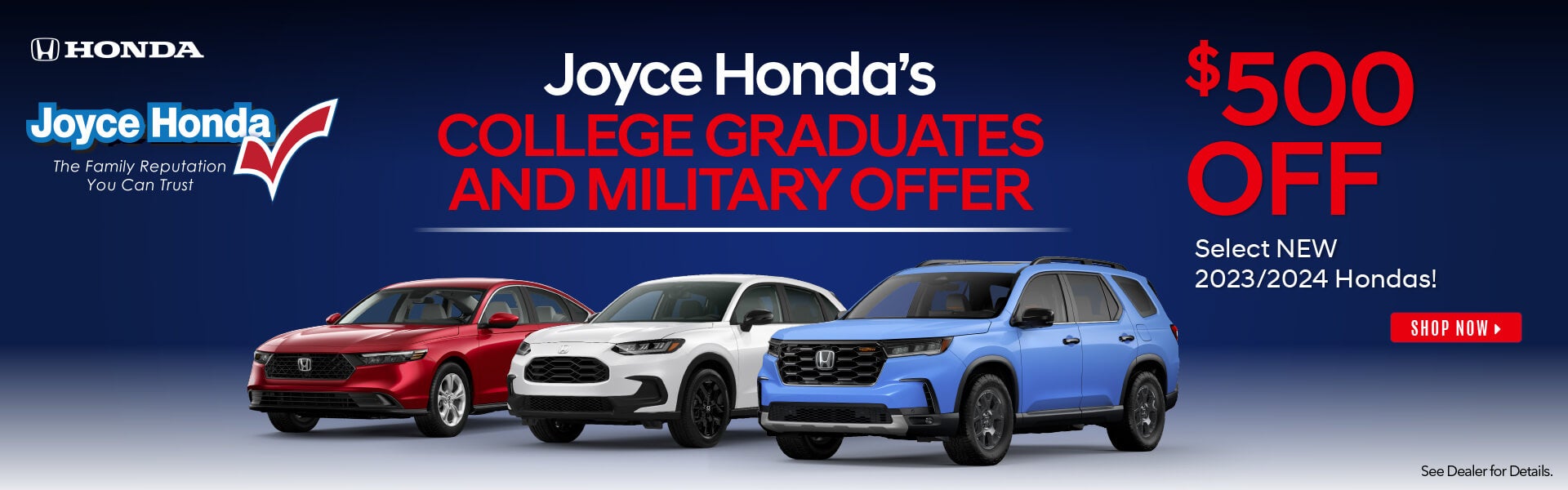 College Grad and Military Offer $500 off